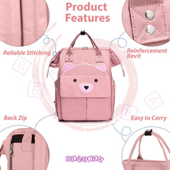 Easy to Carry Diaper Bag for Mother (Bear Peach)