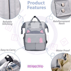 Easy to Carry Diaper Bag for Mother (Kitten Grey)