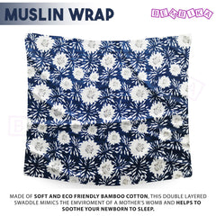 Bamboo Muslin Swaddle Wrap/Blanket for Baby 120X110 (Blue)