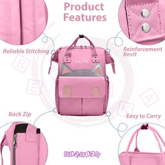 Easy to Carry Diaper Bag for Mother (Kitten Pink)
