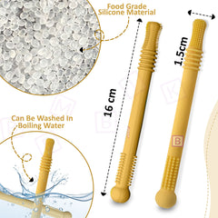 BPA Free Silicone Teething Toy for Baby (Yellow)