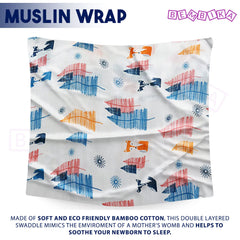Bamboo Muslin Swaddle Wrap/Blanket for Baby 120X110 (Multi)