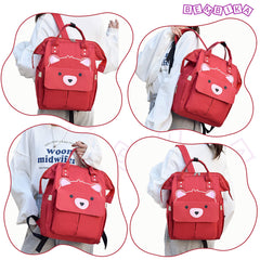 Easy to Carry Diaper Bag for Mother (Bear Red)