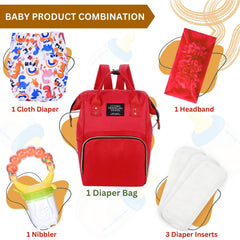 Baby Care Accessories Cloth Diaper, Inserts, Diaper Bag, Headbands, Nibbler (Set of 5)