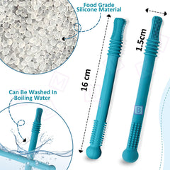 BPA Free Silicone Teething Toy for Baby (Blue)