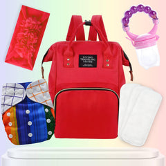 Baby Care Accessories Cloth Diaper, Inserts, Diaper Bag, Headbands, Nibbler (Set of 5)