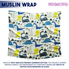 Bamboo Muslin Swaddle Wrap/Blanket for Baby 120X110 (Blue)