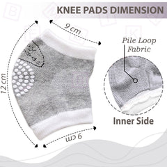 Baby Head Protector helmet and Baby Knee Pads for Crawling (Grey)