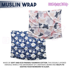 Bamboo Muslin Swaddle Wrap/Blanket for Baby 120X110 (Blue)