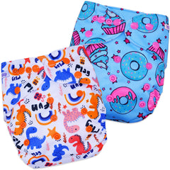Washable & Reusable Baby Cloth Diaper With Adjustable Size Button (Set of 2)