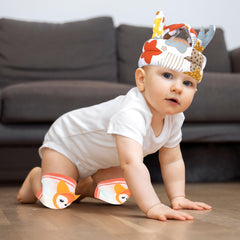 Baby Head Protector helmet and Baby Knee Pads for Crawling (Orange)