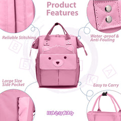 Easy to Carry Diaper Bag for Mother (Bear Pink)