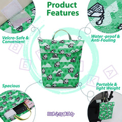 Easy to Carry Diaper Bag for Mother (Green Bottom Cow)