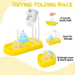 Baby Bottle Drying Rack Storage for Baby Feeding Essential (Yellow)