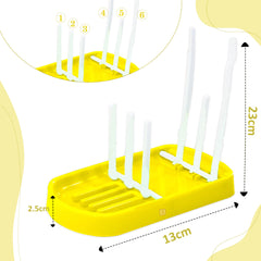 Baby Bottle Drying Rack Storage for Baby Feeding Essential (Yellow)