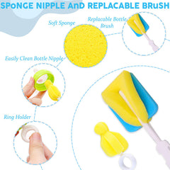 Silicone Baby Milk Bottle Cleaning Brush (Blue)