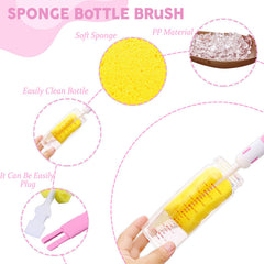 Silicone Baby Milk Bottle Cleaning Brush (Pink)