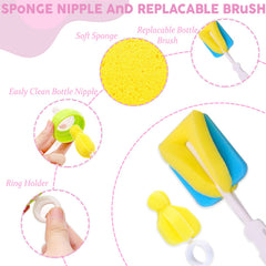 Silicone Baby Milk Bottle Cleaning Brush (Pink)