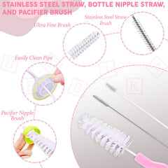 Silicone Baby Milk Bottle Cleaning Brush (Light Pink)