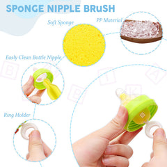 Silicone Baby Milk Bottle Cleaning Brush (Blue)