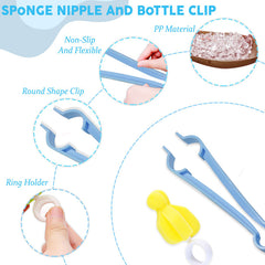 Silicone Baby Milk Bottle Cleaning Brush (Blue)