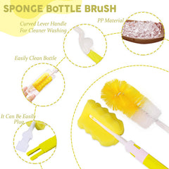 Silicone Baby Milk Bottle Cleaning Brush (Yellow)