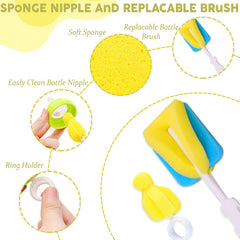 Silicone Baby Milk Bottle Cleaning Brush (Yellow)