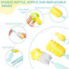 Silicone Baby Milk Bottle Cleaning Brush (Blue)