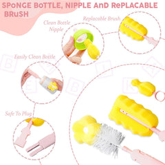 Silicone Baby Milk Bottle Cleaning Brush (Pink)