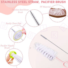 Silicone Baby Milk Bottle Cleaning Brush (Pink)
