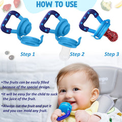 Baby Feeding Fruit Nibbler for Baby (Blue)