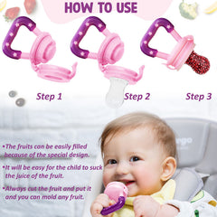 Baby Feeding Fruit Nibbler for Baby (Pink)