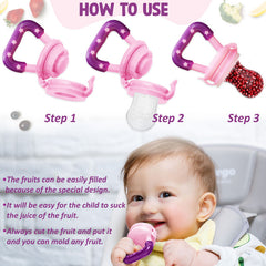 Baby Feeding Fruit Nibbler for Baby (Pink)
