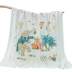 Baby Essential Multipurpose Blanket for Baby (Elephant Coconut Tree)