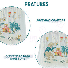 Baby Essential Multipurpose Blanket for Baby (Elephant Coconut Tree)