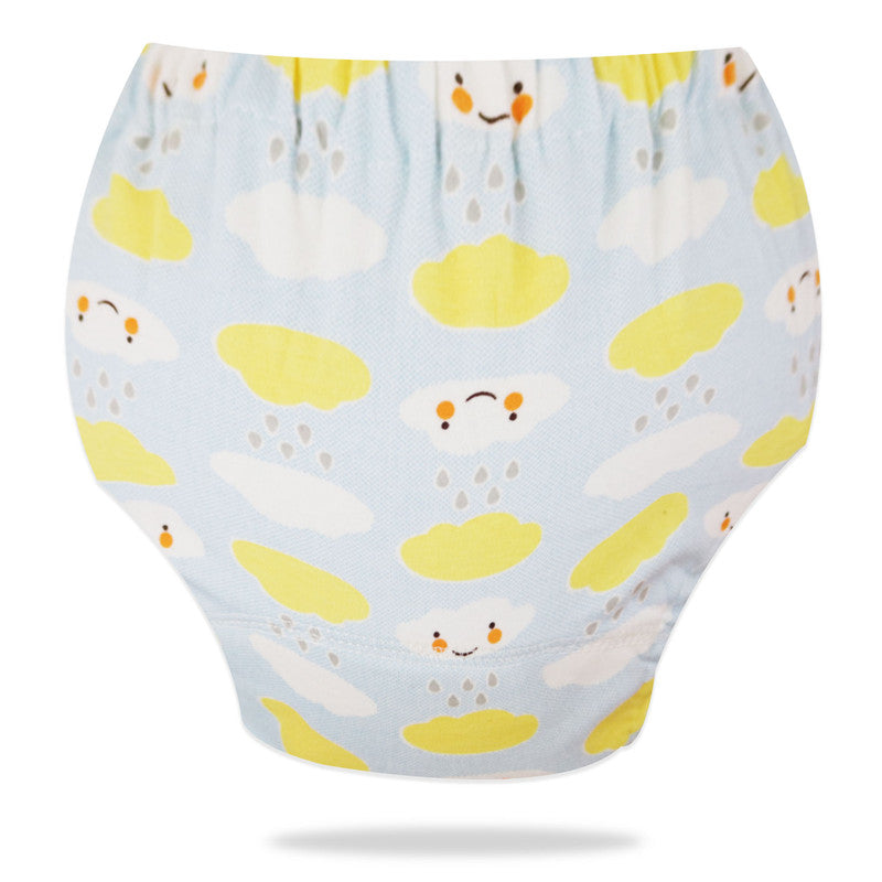 Waterproof Breathable Cotton Potty Training Pants for Babies (Blue Clouds)