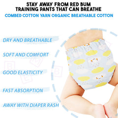 Waterproof Breathable Cotton Potty Training Pants for Babies (Blue Clouds)