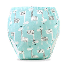 Waterproof Breathable Cotton Potty Training Pants for Babies (Blue Giraffe)