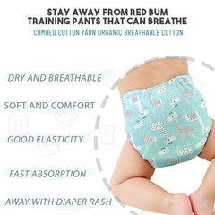 Waterproof Breathable Cotton Potty Training Pants for Babies (Blue Giraffe)