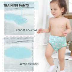 Waterproof Breathable Cotton Potty Training Pants for Babies (Blue Giraffe)