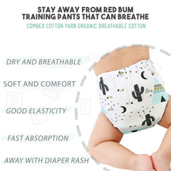 Waterproof Breathable Cotton Potty Training Pants for Babies (Cactus)