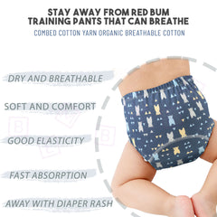 Waterproof Breathable Cotton Potty Training Pants for Babies (Blue Bears)