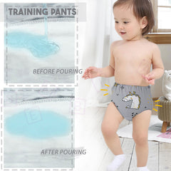 Waterproof Breathable Cotton Potty Training Pants for Babies (Grey Unicorn)
