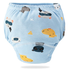 Waterproof Breathable Cotton Potty Training Pants for Babies (Light Blue Animal)