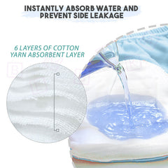 Waterproof Breathable Cotton Potty Training Pants for Babies (Light Blue Animal)