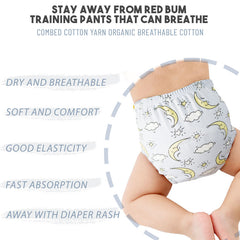 Waterproof Breathable Cotton Potty Training Pants for Babies (Moon)