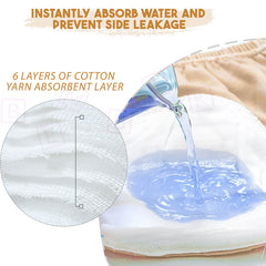 Waterproof Breathable Cotton Potty Training Pants for Babies (Orange Pink Flowers)