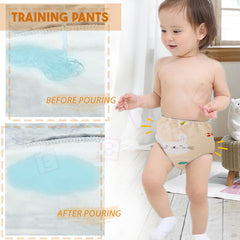 Waterproof Breathable Cotton Potty Training Pants for Babies (Orange Pink Flowers)