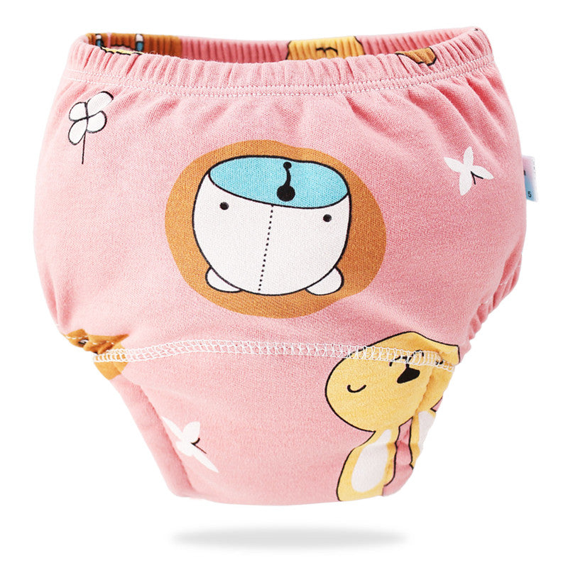 Waterproof Breathable Cotton Potty Training Pants for Babies (Pink Bear)