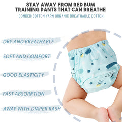 Waterproof Breathable Cotton Potty Training Pants for Babies (Underwater World)